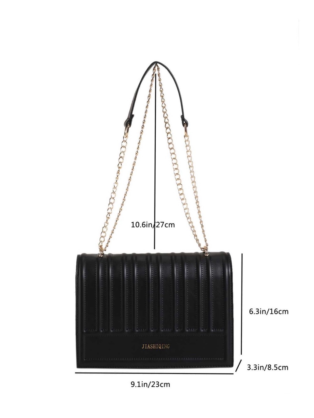 Black Quilted Chain Shoulder Bag